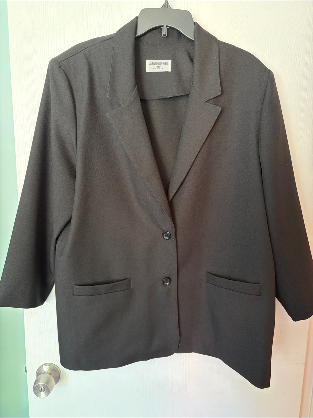 Alfred Dunner Black Two-Button Women's Blazer